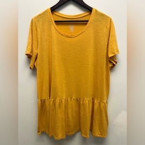 4 for $25 🍒 George Mustard Soft Short Sleeve Women's Top Size 1x
